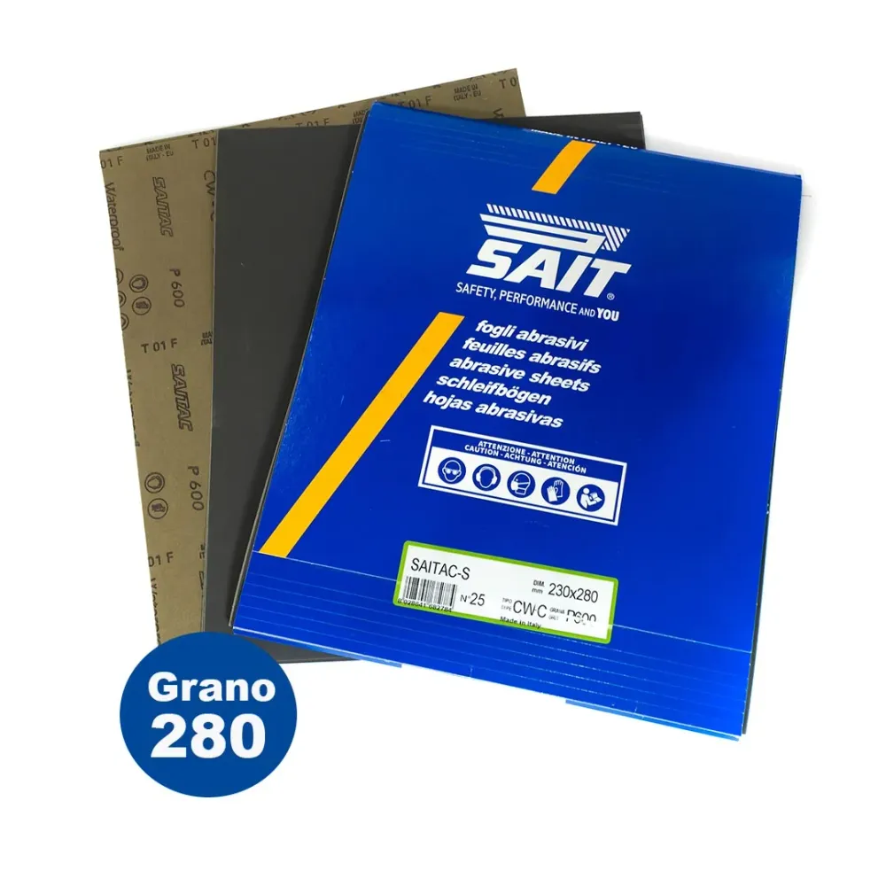 Lija al agua CW-C paquete 25 unidades - Grano 280 Sait