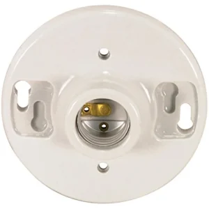 Satco 660W-250V Keyless Glazed Medium Base Porcelain Ceiling Receptacle Screw Terminals Satco Products Inc