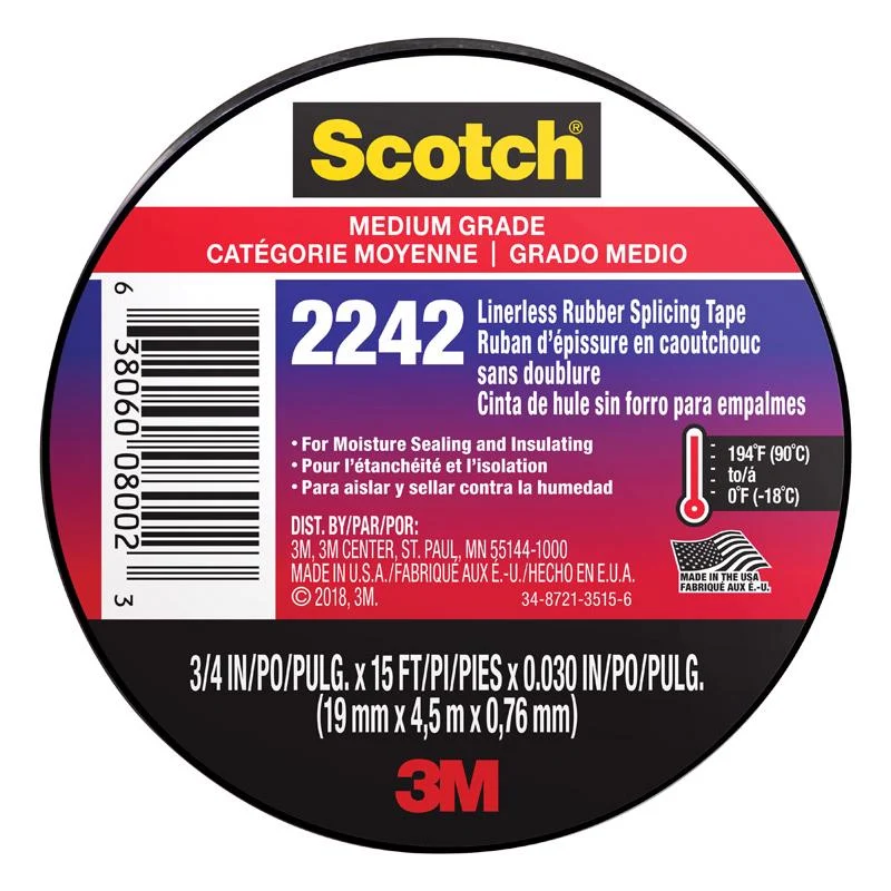 Cinta de empalme de caucho negra Scotch de 3/4 pulg. de ancho x 15 pies de largo - Oferta de la semana