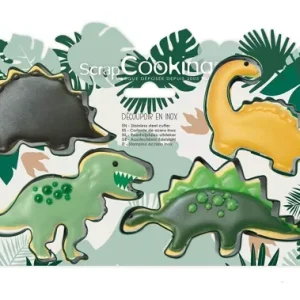 4 cortadores de galletas "dinosaurio" SCRAPCOOKING