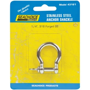Seachoice - Grillete de acero inoxidable pulido de 1 pulg. de largo y 1/4 pulg. de ancho, paquete de 1