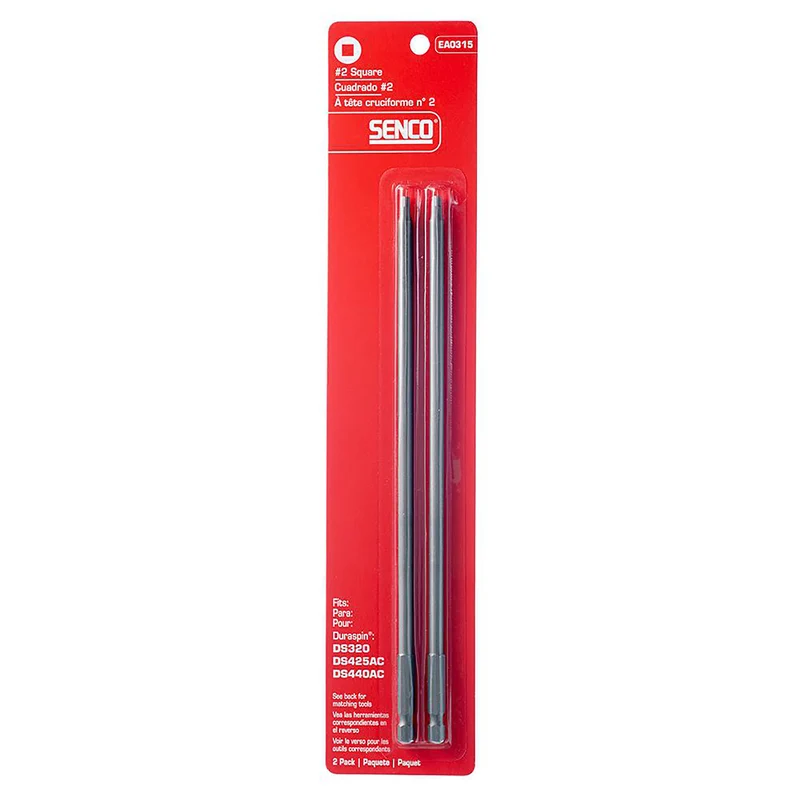 Broca de repuesto Senco DuraSpin Square n.° 2 x 9 pulg. de largo, de acero, paquete de 2 - Oferta de la semana