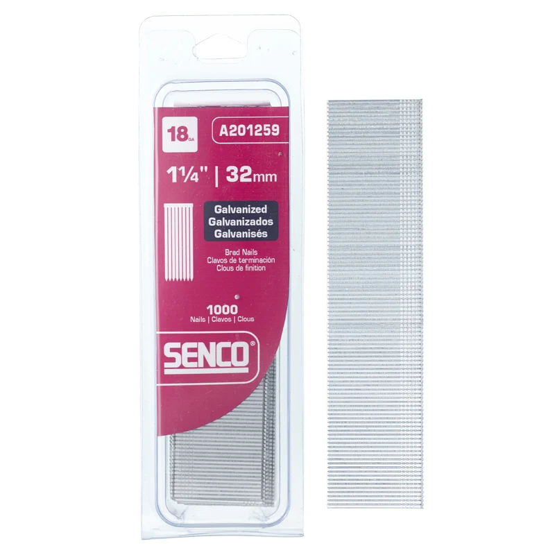 Clavos galvanizados Senco de 1-1/4" (paquete de 1000) - Compatibles con la mayorí de clavadoras de calibre 18