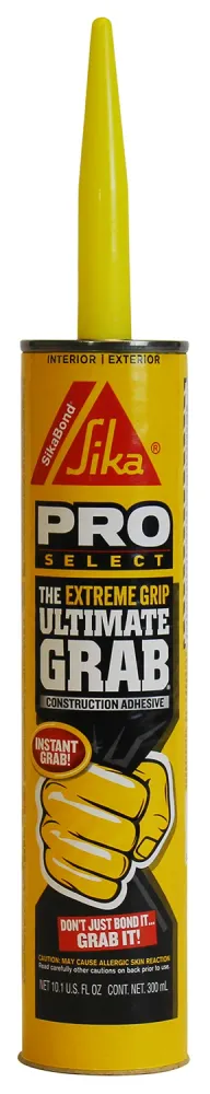 SikaBond Ultimate Grab Adhesivo de poliuretano gris de alta resistencia para construcción, para interiores y exteriores, 1...