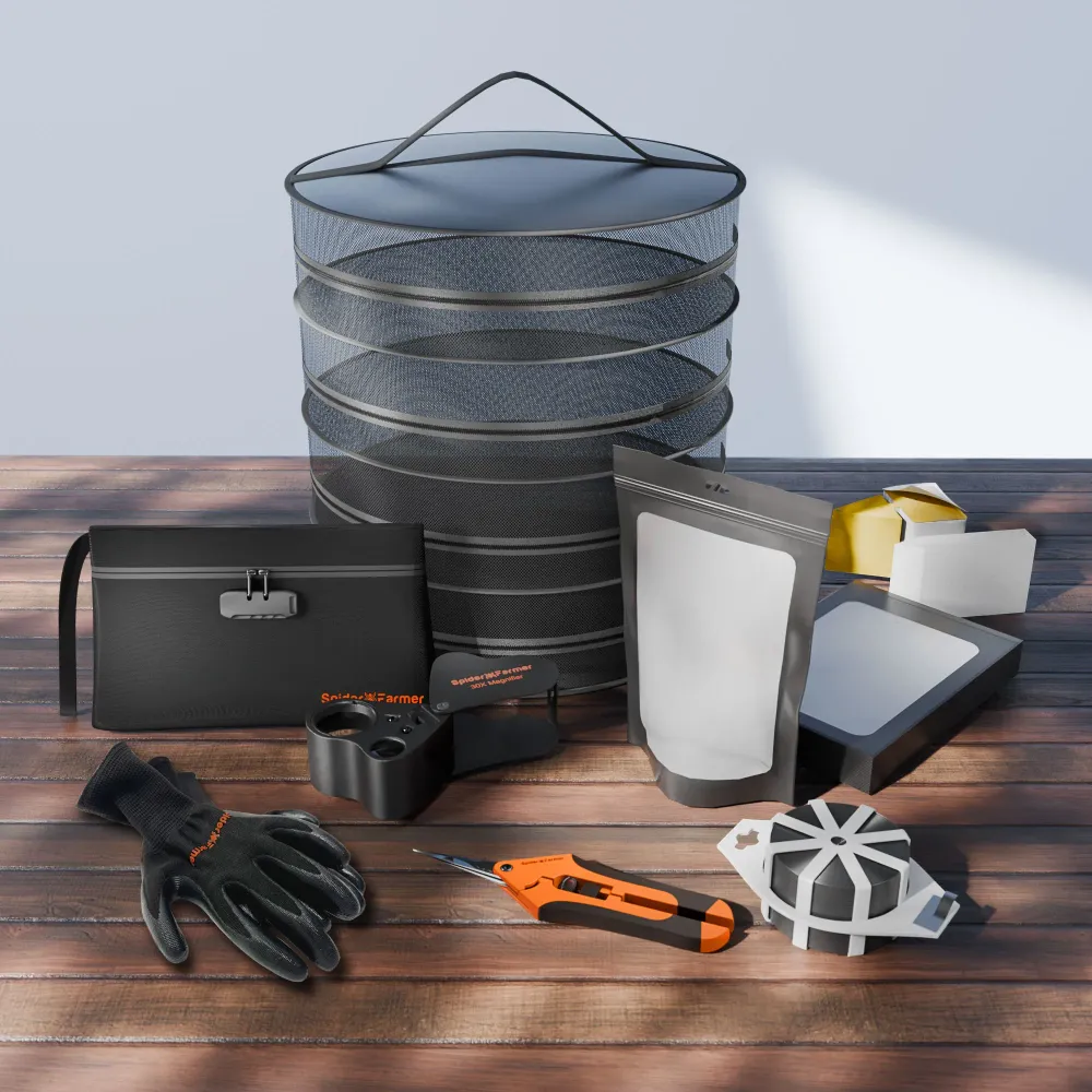 Kit Spider Farmer 9 en 1 de secado – Herramientas para Cultivo Indoor con Bolsa Carbono, Secador y Más