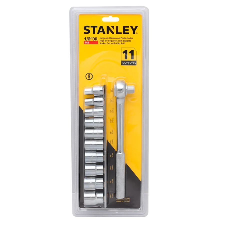 JUEGO DE DADOS 12 PUNTAS 11 PIEZAS PULGADAS Stanley