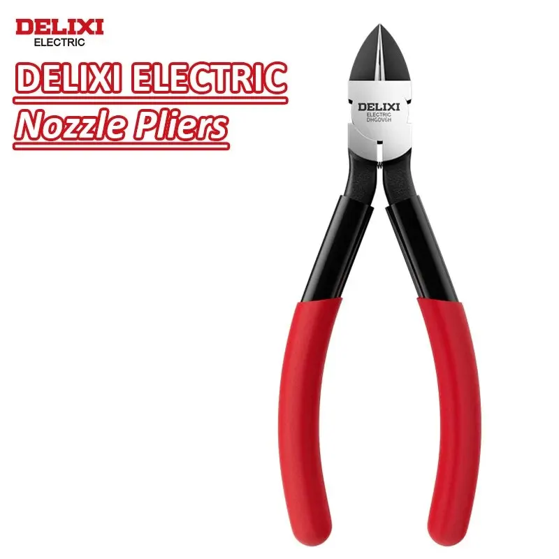 DELIXI ELECTRIC Alicates de boquilla Tijeras de grado industrial de 6 pulgadas Alicates diagonales Alicates pequeños para...