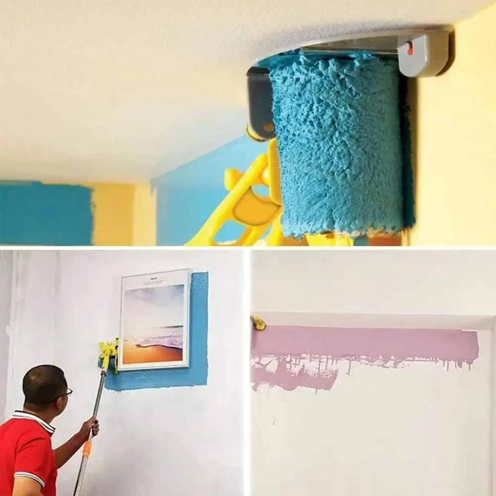 Juego de rodillos profesionales para pintar paredes, multifuncionales, de corte limpio, para pintar bordes y tratar parede...