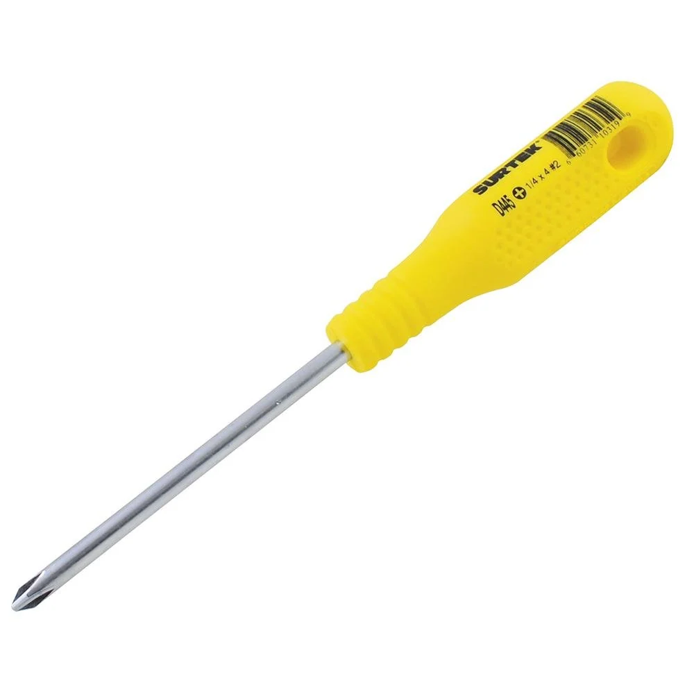 Destornillador Amarillo Redondo Phillips® #2 1/4 X 4" Surtek.