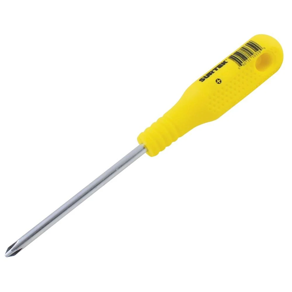 Destornillador Amarillo Redondo Phillips® #0 1/8 X 6" Surtek.