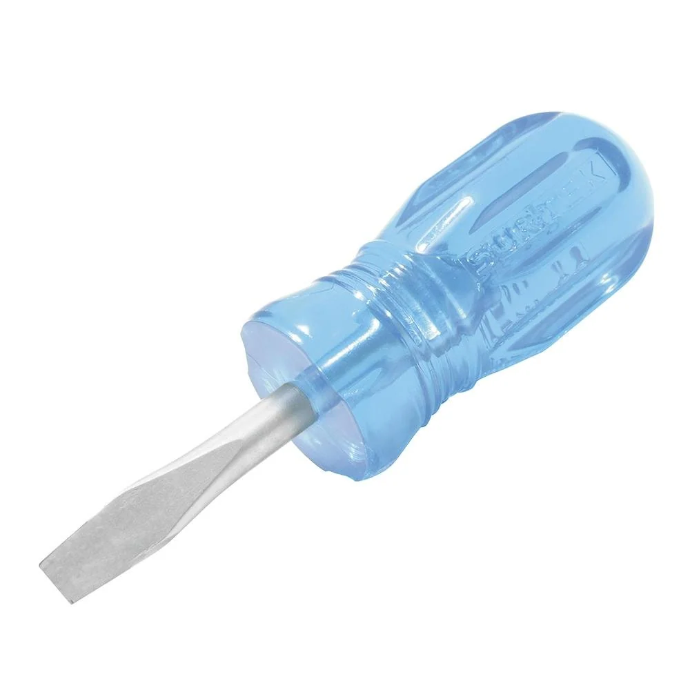 Destornillador Azul Trompo Redondo Punta Plana 1/4" X 1-1/2" Surtek.