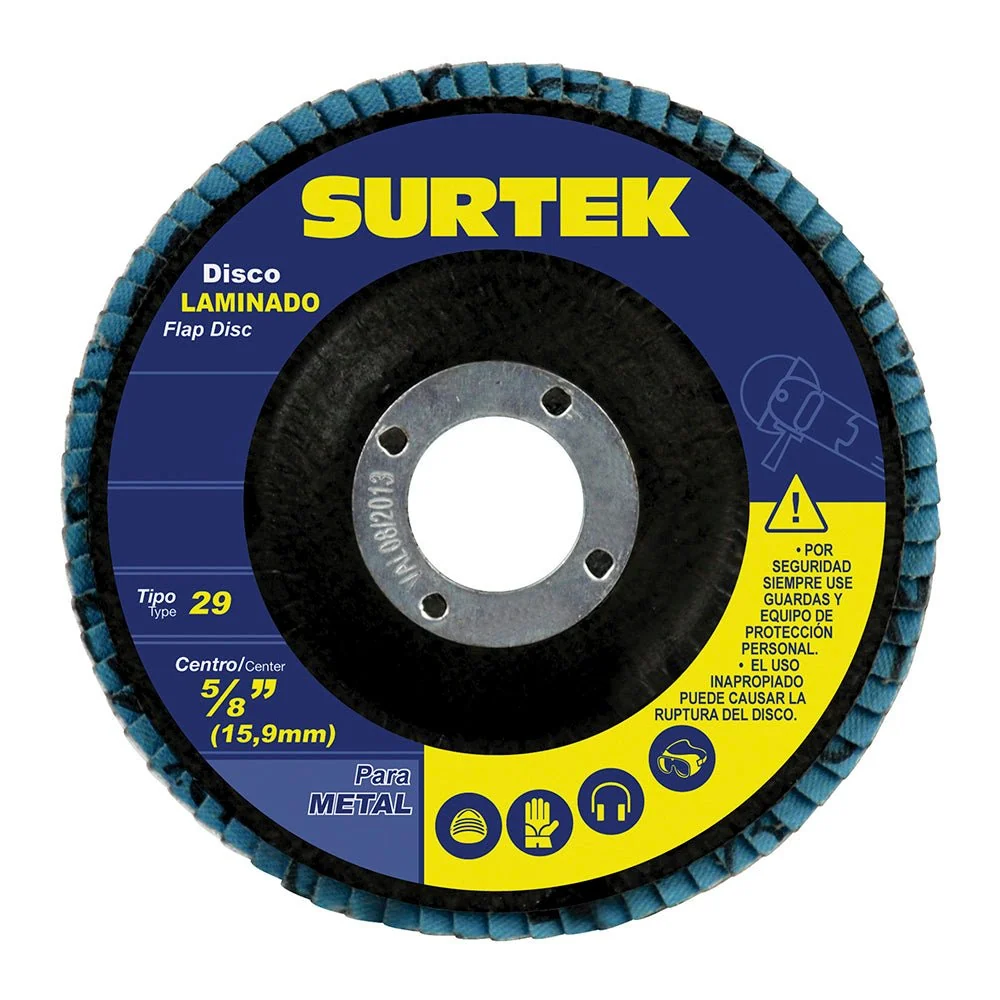 Disco laminado tipo 29 grano 40, 4-1/2" Surtek.