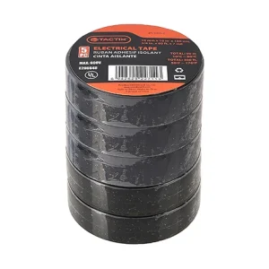 Huincha Aisladora 19 mm X 18 m Negra 5 Piezas Tactix 530052