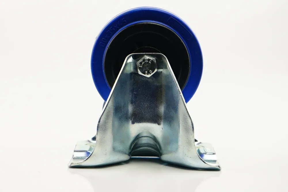 RUEDA DE GOMA ELASTICA AZUL CON SOPORTE FIJO - 80 MM, 70 KG, 108 MM, 103 X 85 MM - 80 MM, 70 KG, 108 MM, 103 X 85 MM TENTE