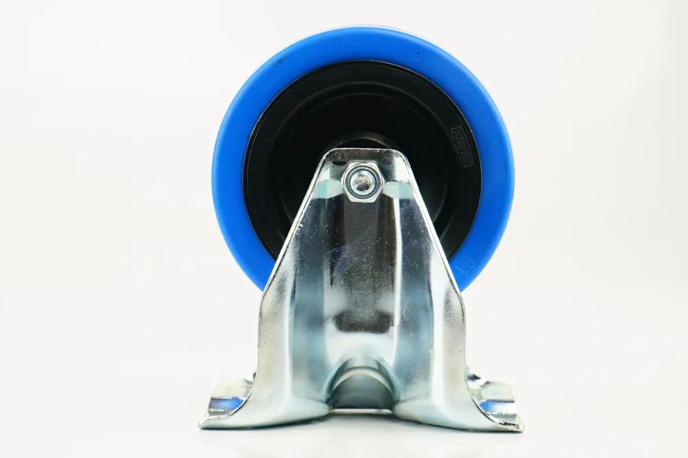 RUEDA DE GOMA ELASTICA AZUL CON SOPORTE FIJO - 80 MM, 70 KG, 108 MM, 103 X 85 MM - 80 MM, 70 KG, 108 MM, 103 X 85 MM TENTE