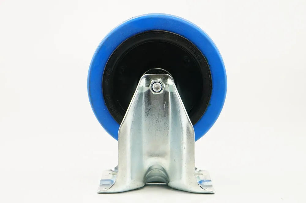 RUEDA DE GOMA ELASTICA AZUL CON SOPORTE FIJO - 80 MM, 70 KG, 108 MM, 103 X 85 MM - 80 MM, 70 KG, 108 MM, 103 X 85 MM TENTE