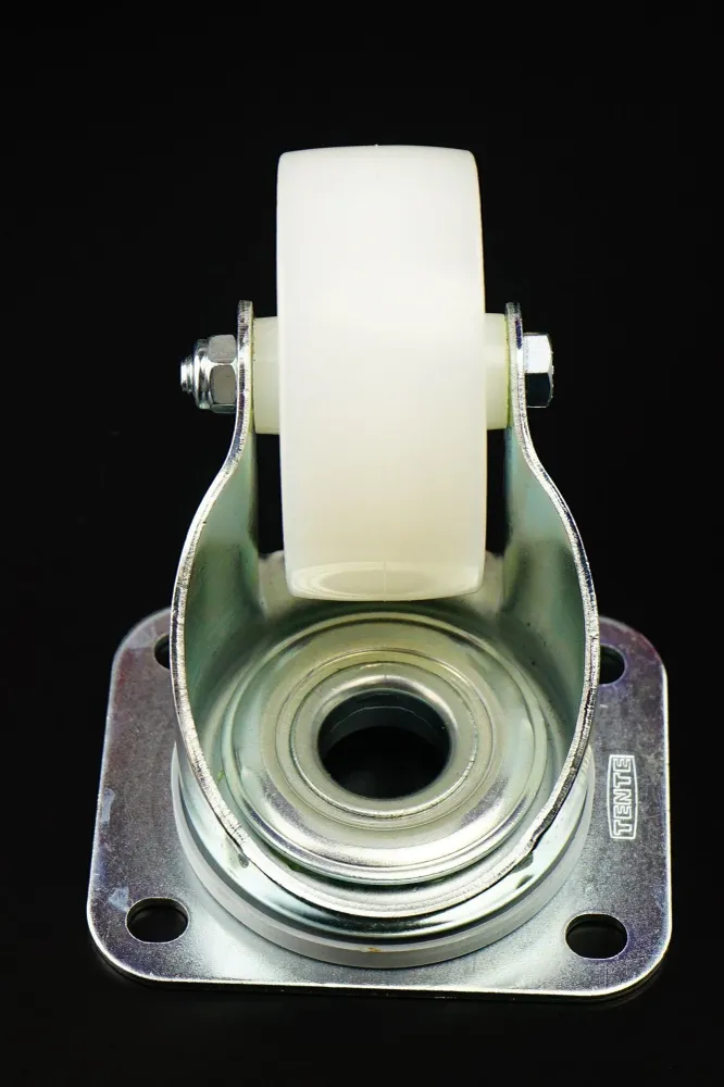 RUEDA DE NYLON FUERTE CON PLACA GIRATORIA - 80 MM, 200 KG, 108 MM, 105 X 85 MM TENTE