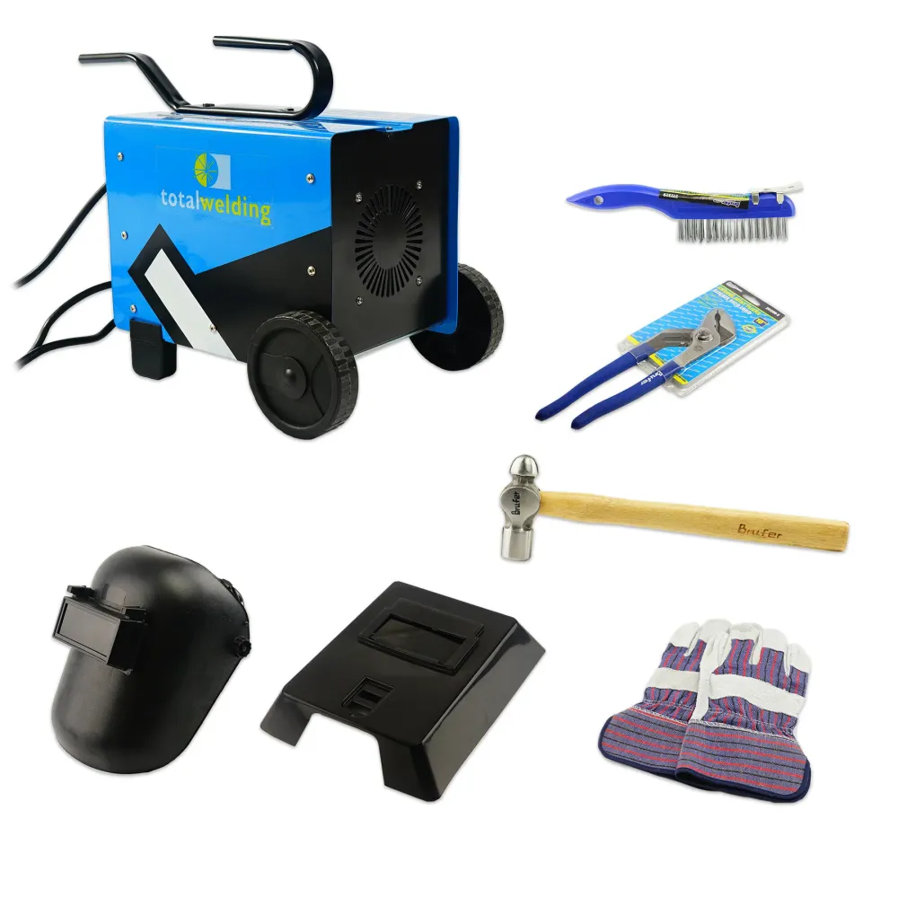 KIT DE SOLDADORA USO DOMESTICO 180 AMPS CON ACCESORIOS PARA SOLDAR TOTAL WELDING