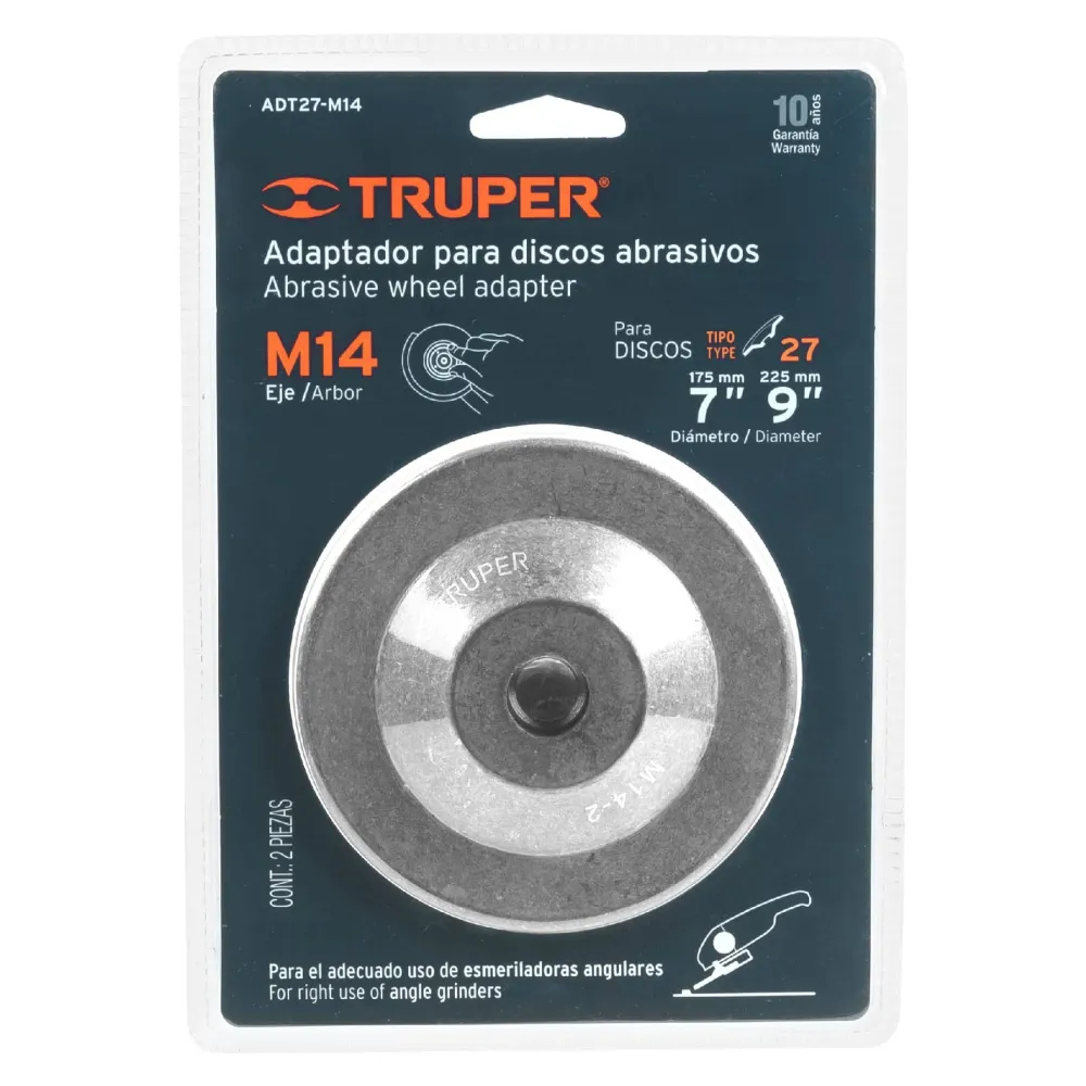Adaptador para discos abrasivos 7" 9", tipo 42, M14-2.0mm Truper