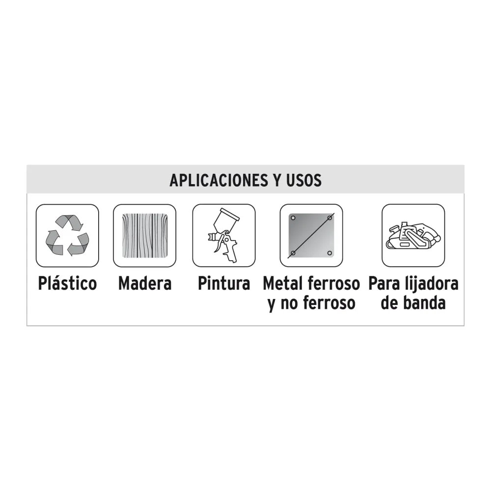 1 banda de lija 4 x 24" para madera grano 80 en paquete de 5 Truper