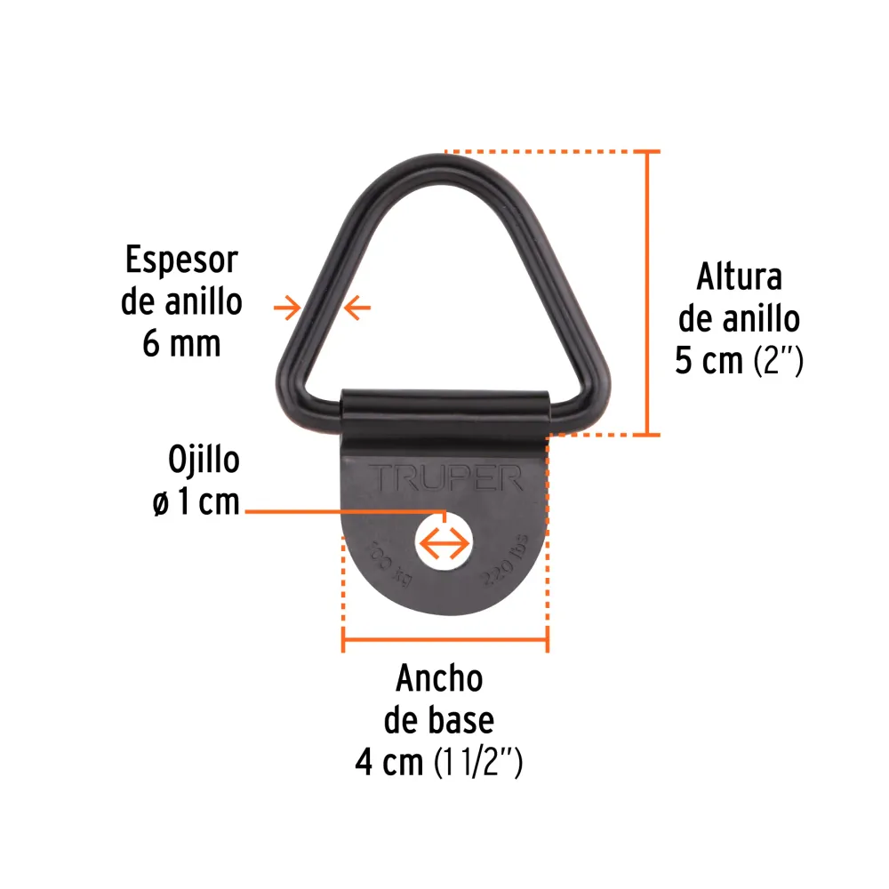 Blister con 10 anclajes para redes de carga de 3.5 ton. Truper