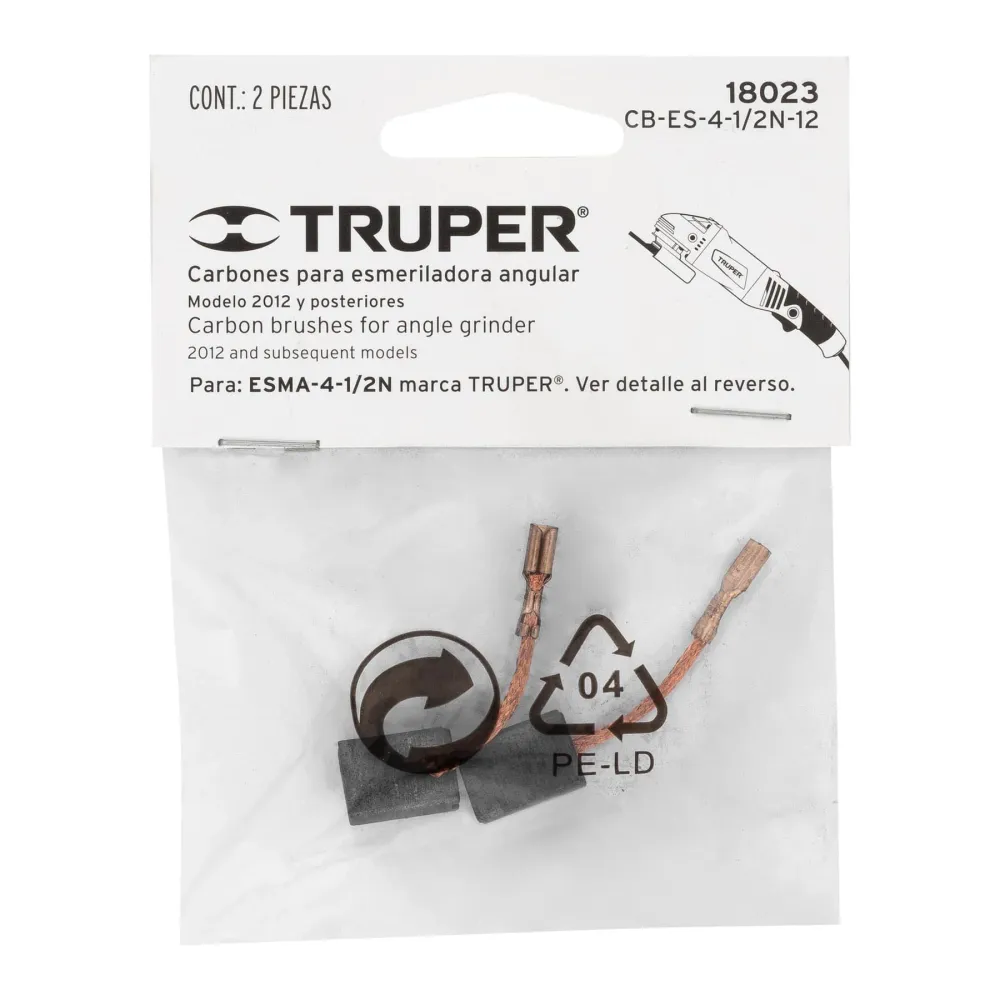Bolsa con 2 carbones de repuesto para ESMA-4-1/2N, Truper