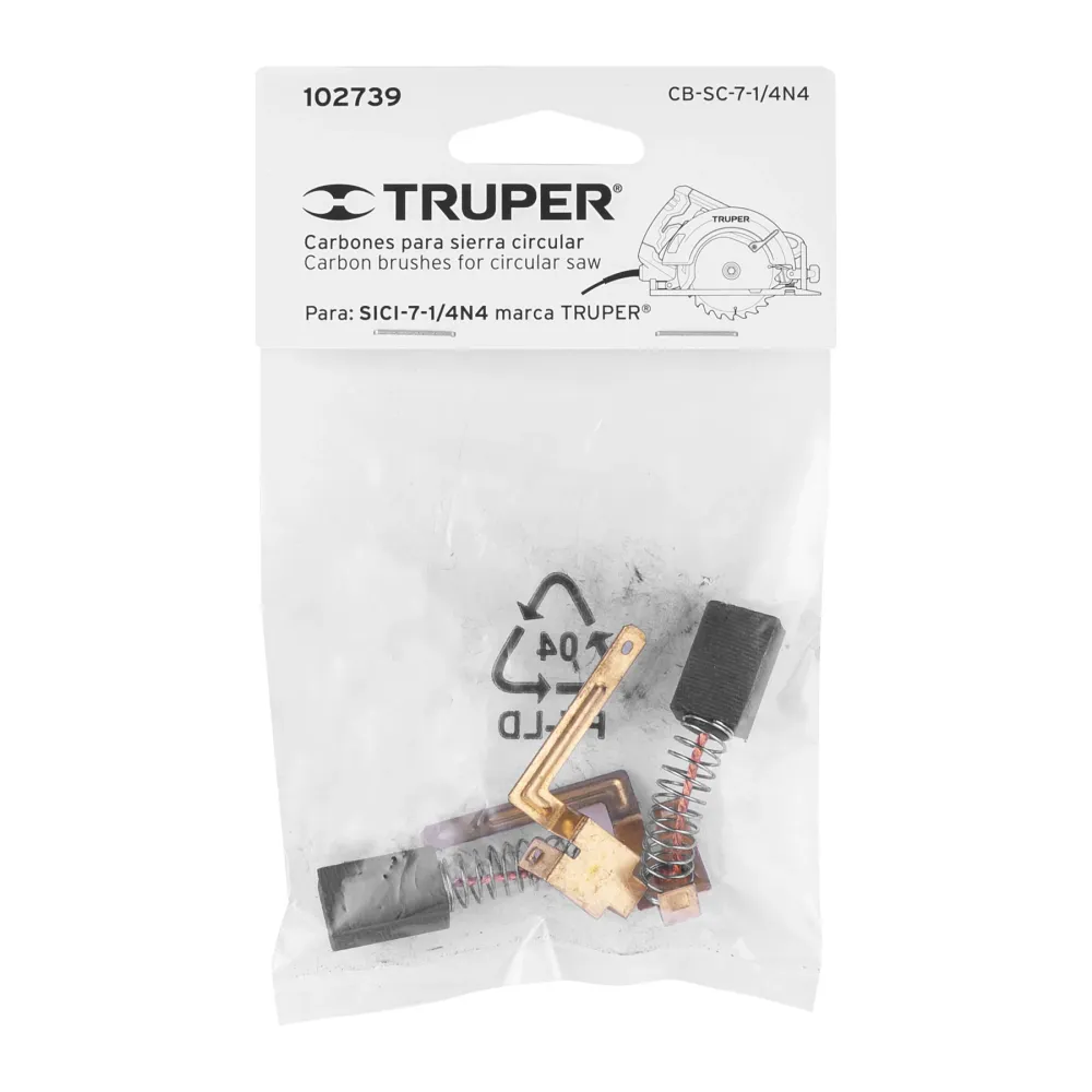 Bolsa con 2 carbones de repuesto para SICI-7-1/4N4, Truper