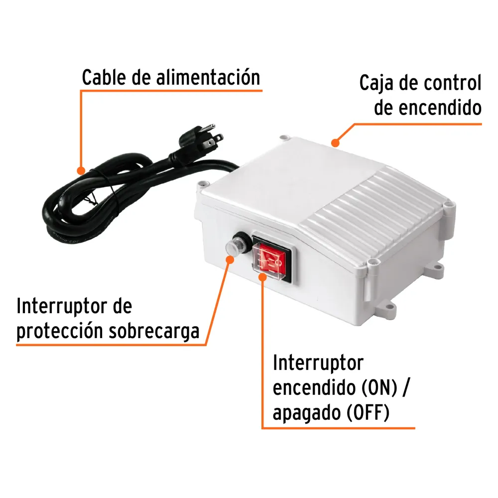 Caja de control para bomba tipo bala 1/2 HP, Truper