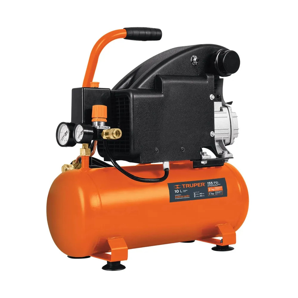 Compresor Horizontal 10 L, 2-1/2", 127 V, Truper
