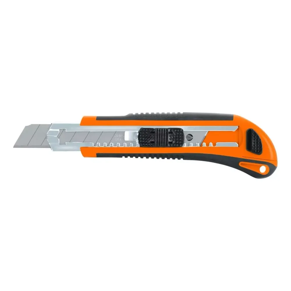 Cutter 18 mm profesional con alma metálica y grip, truper CUT-6X
