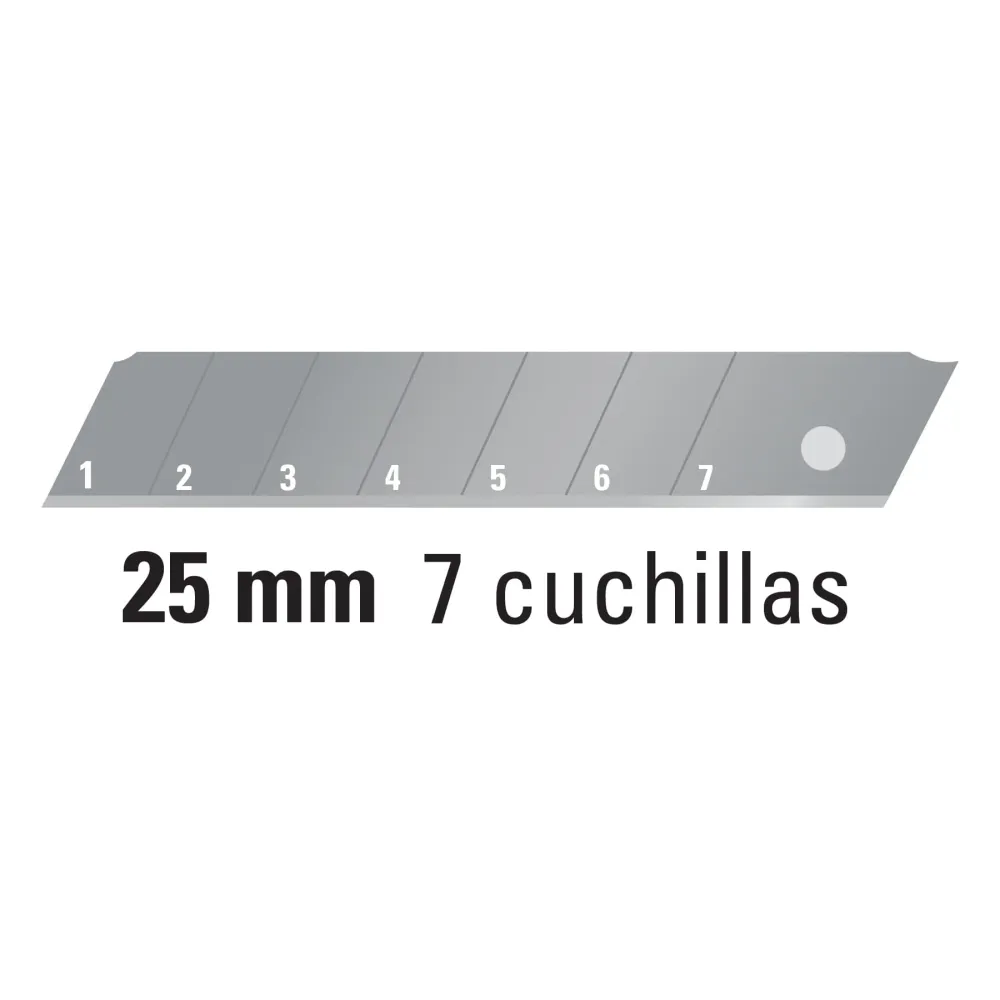 Cutter 25 mm reforzado de plástico con alma metálica, Truper