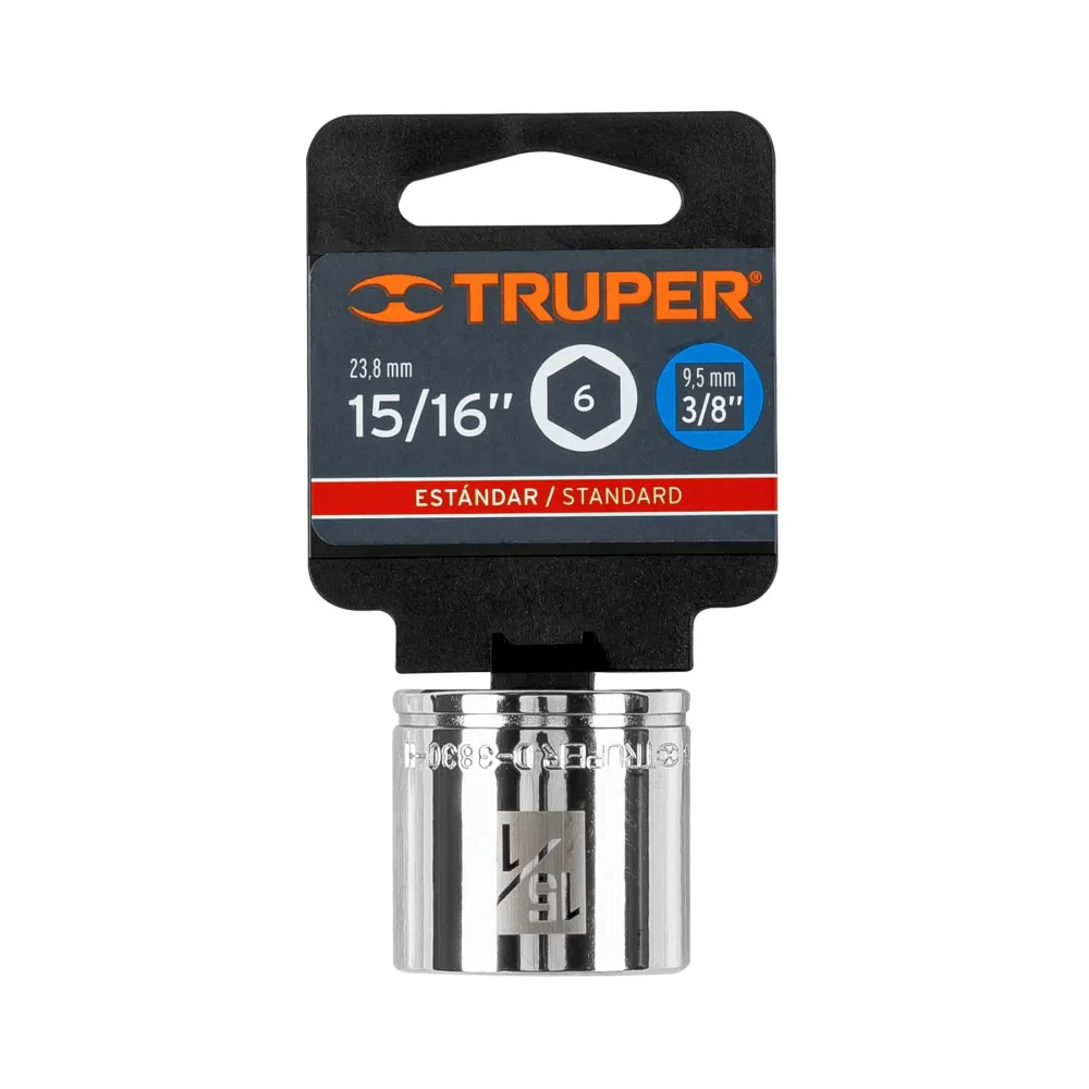 Dado de 15/16", 6 puntas, cuadro 3/8", Truper