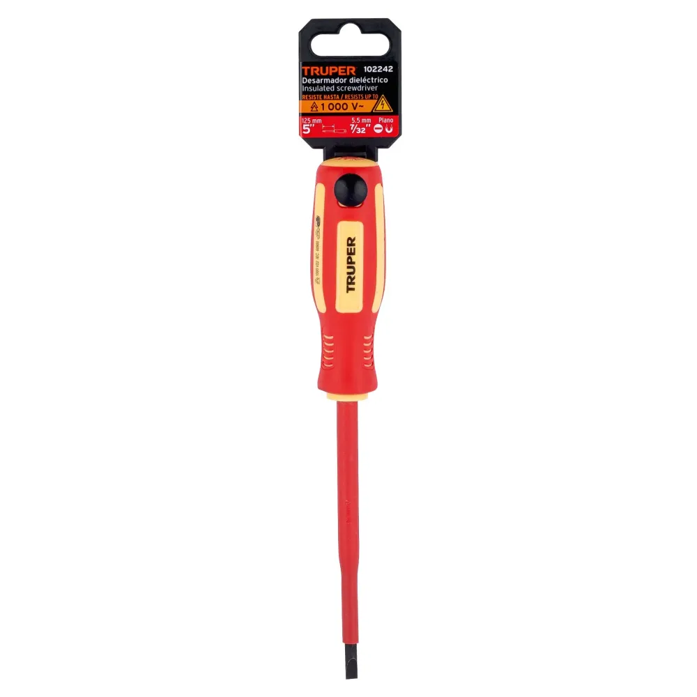 Desarmador dieléctrico plano 7/32" x 5", Truper