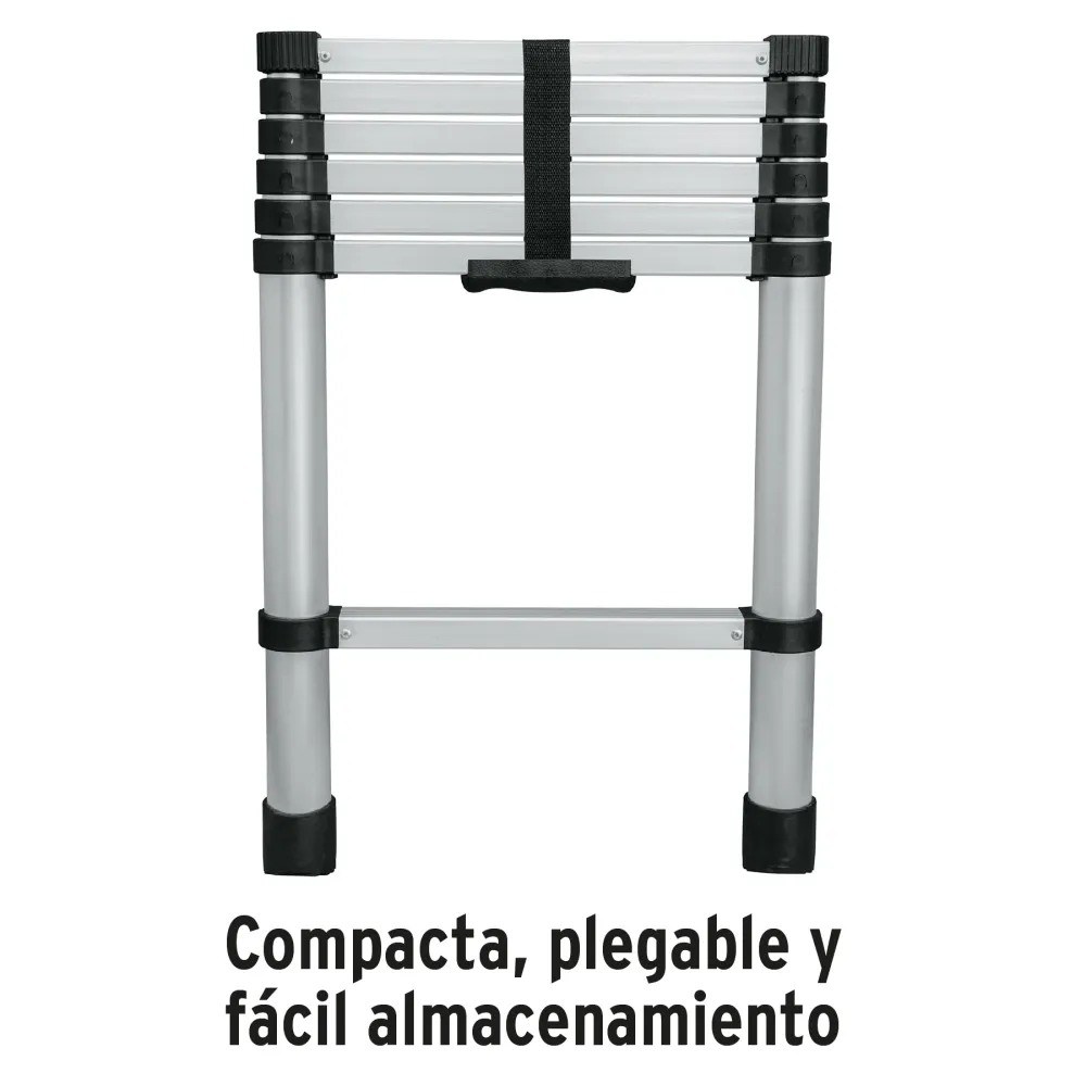 Escalera telescópica,13 peldaños, tipo II, capacidad 102kg Truper