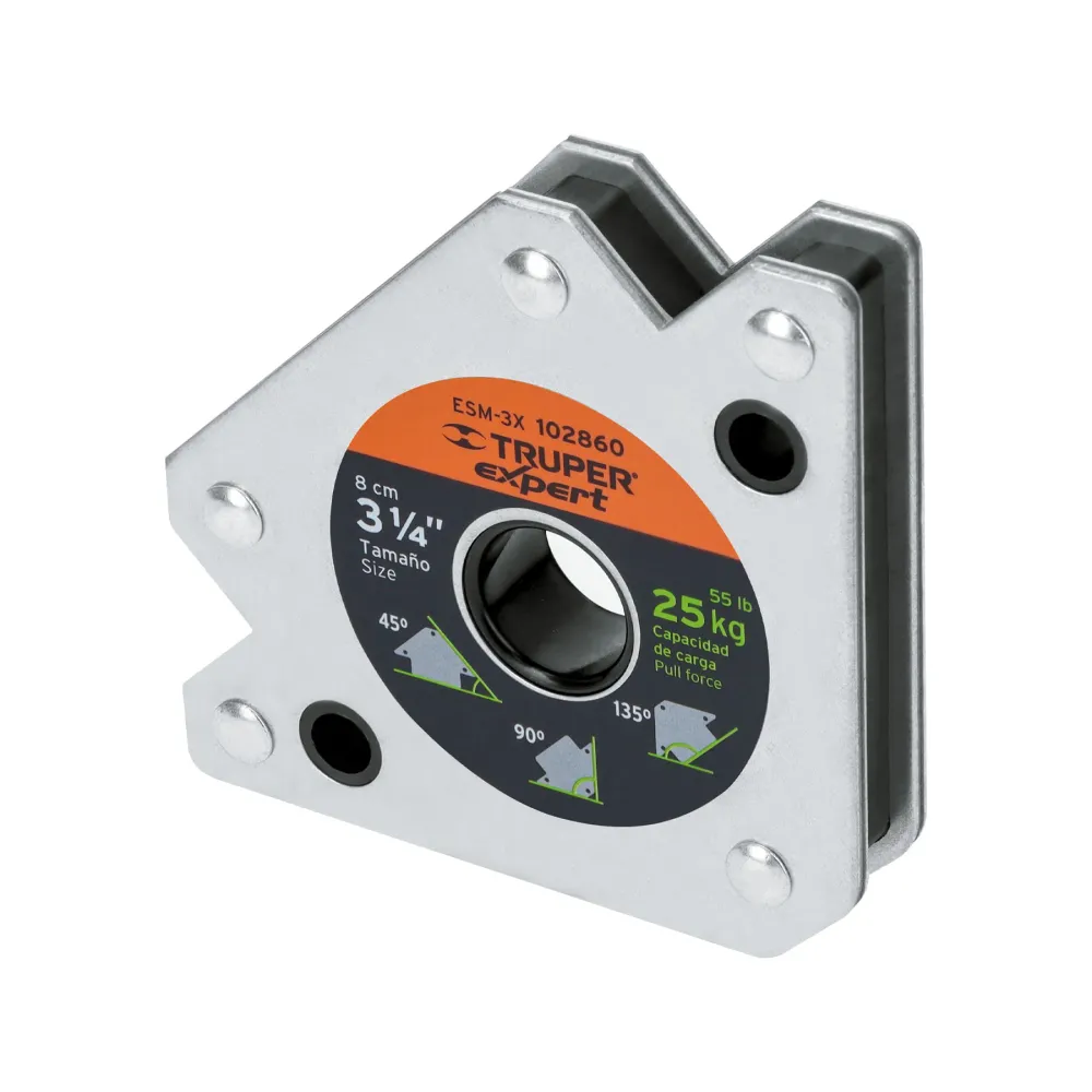 Escuadra magnética 3-1/4" para soldar, capacidad 25 kg Truper