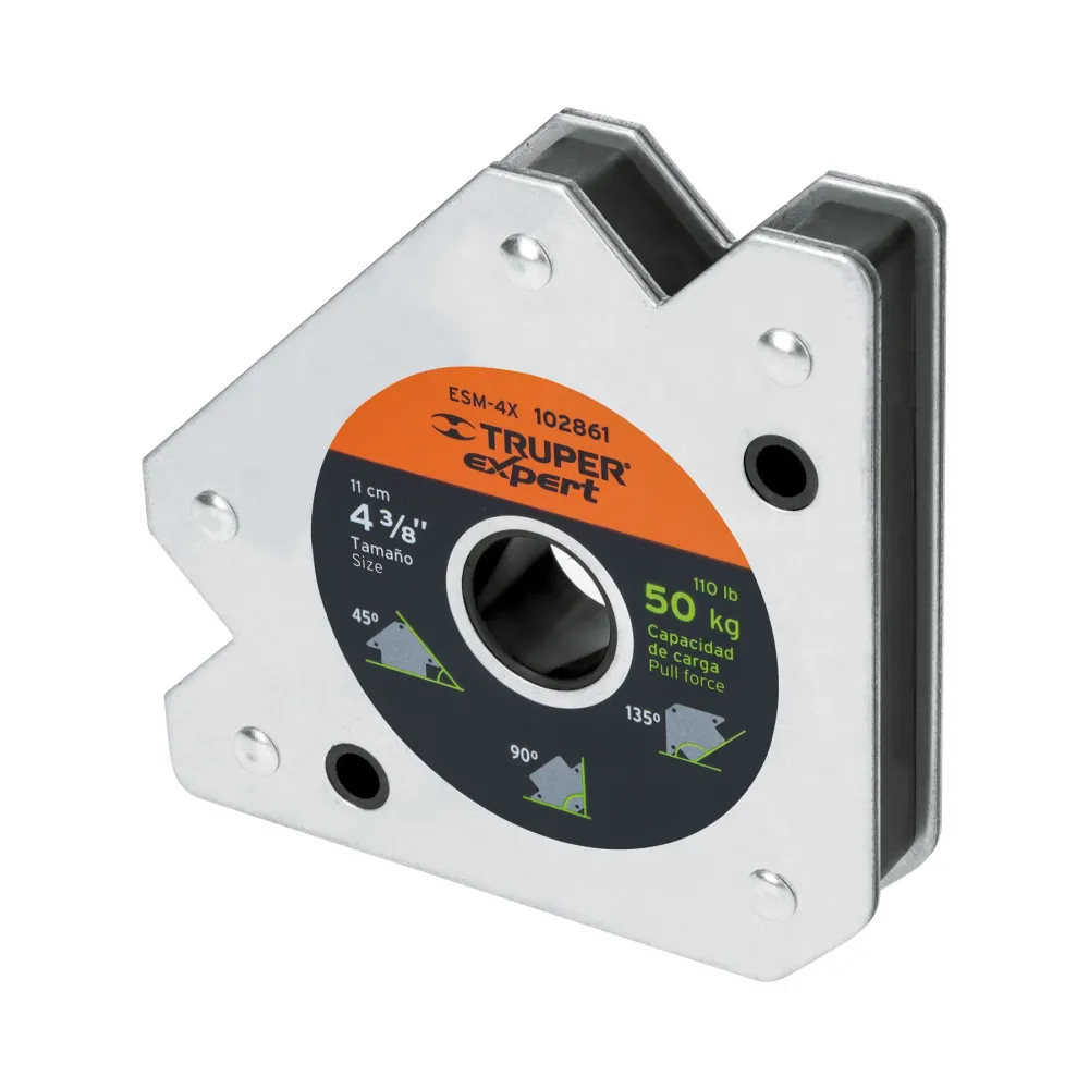 Escuadra magnética 4-3/8" para soldar, capacidad 50 kg Truper