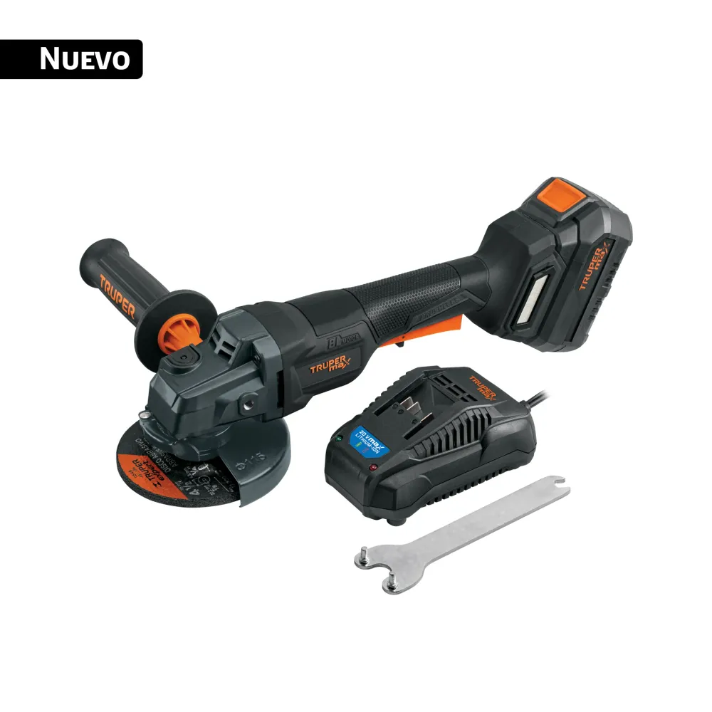 Esmeriladora 4-1/2", 20V, int. paleta, 1 baterí 4Ah, MAX Truper