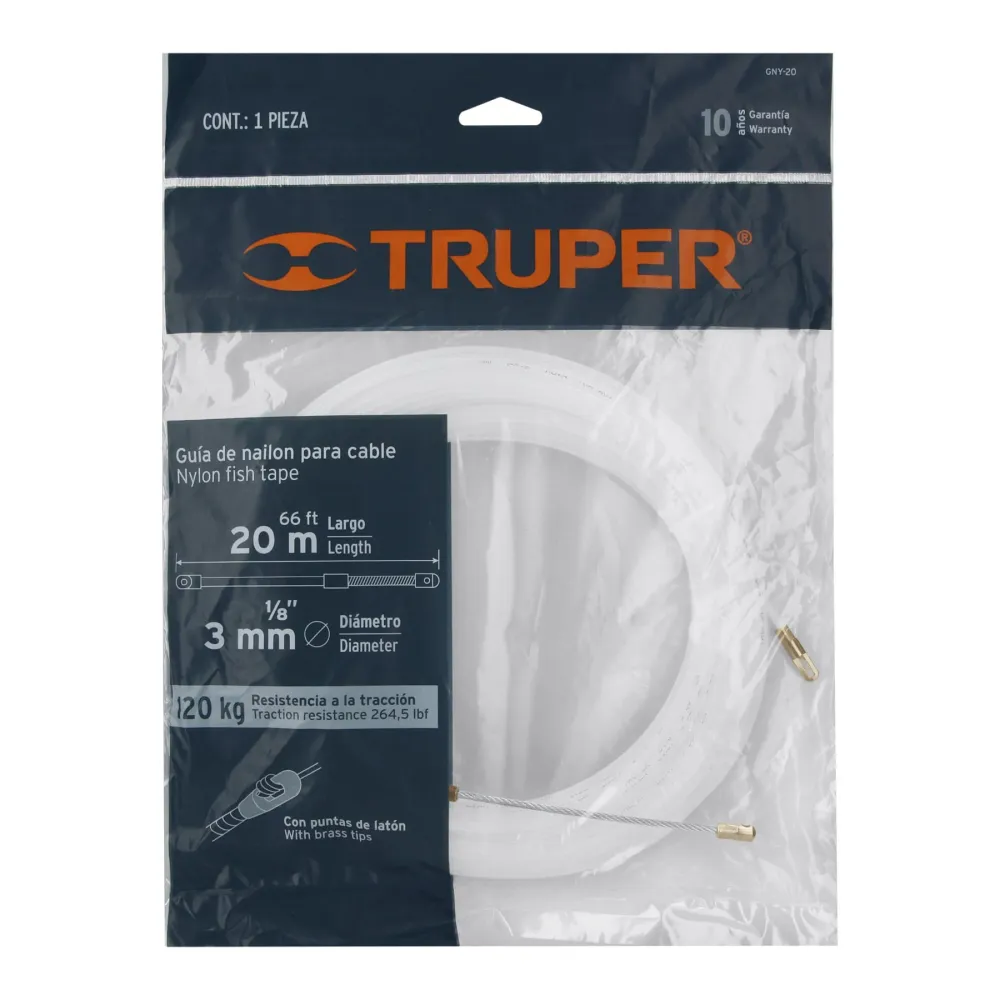 Guí de nylon de 20 m para cable, Truper