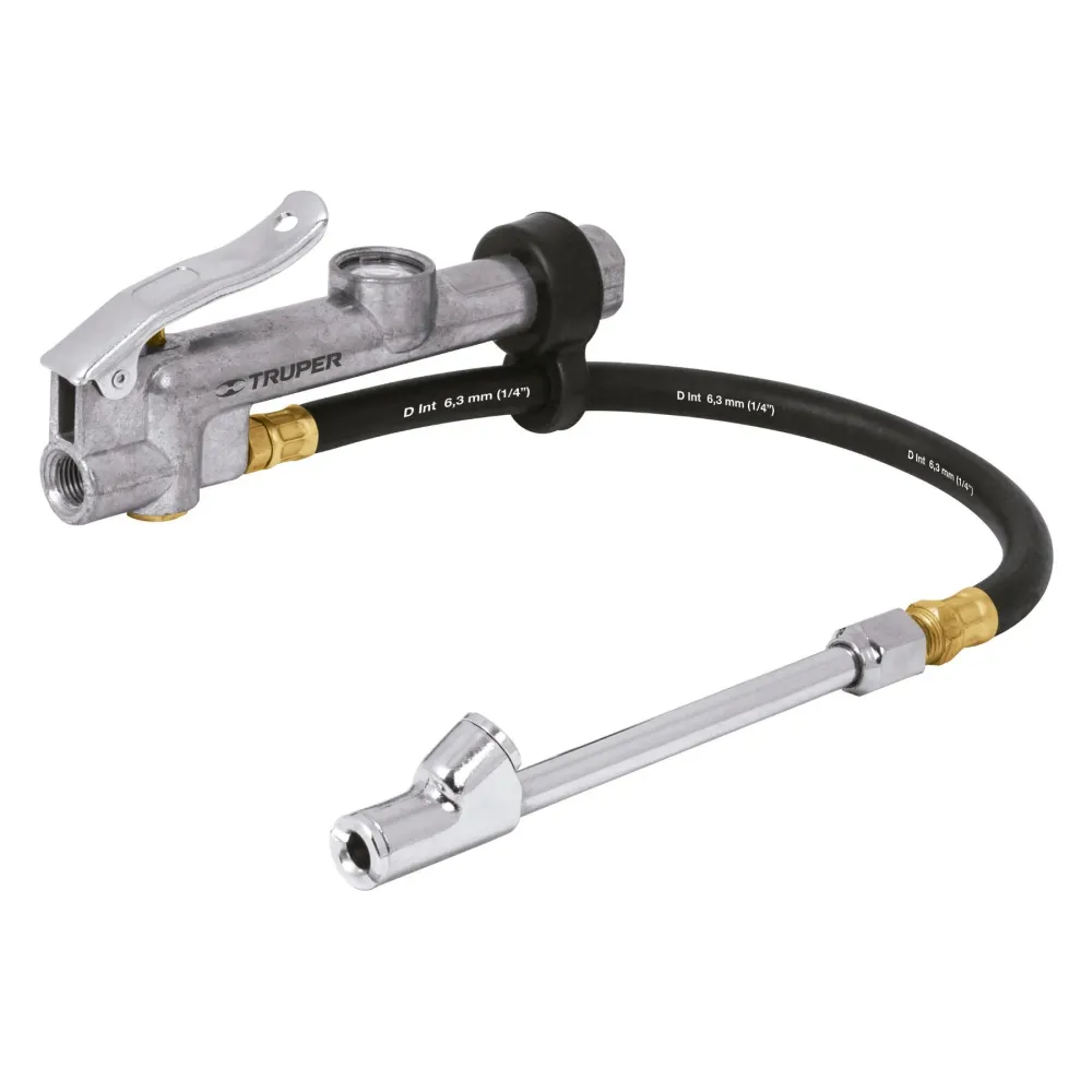 Inflador Cabeza Doble Con Calibrador De Metal, Truper