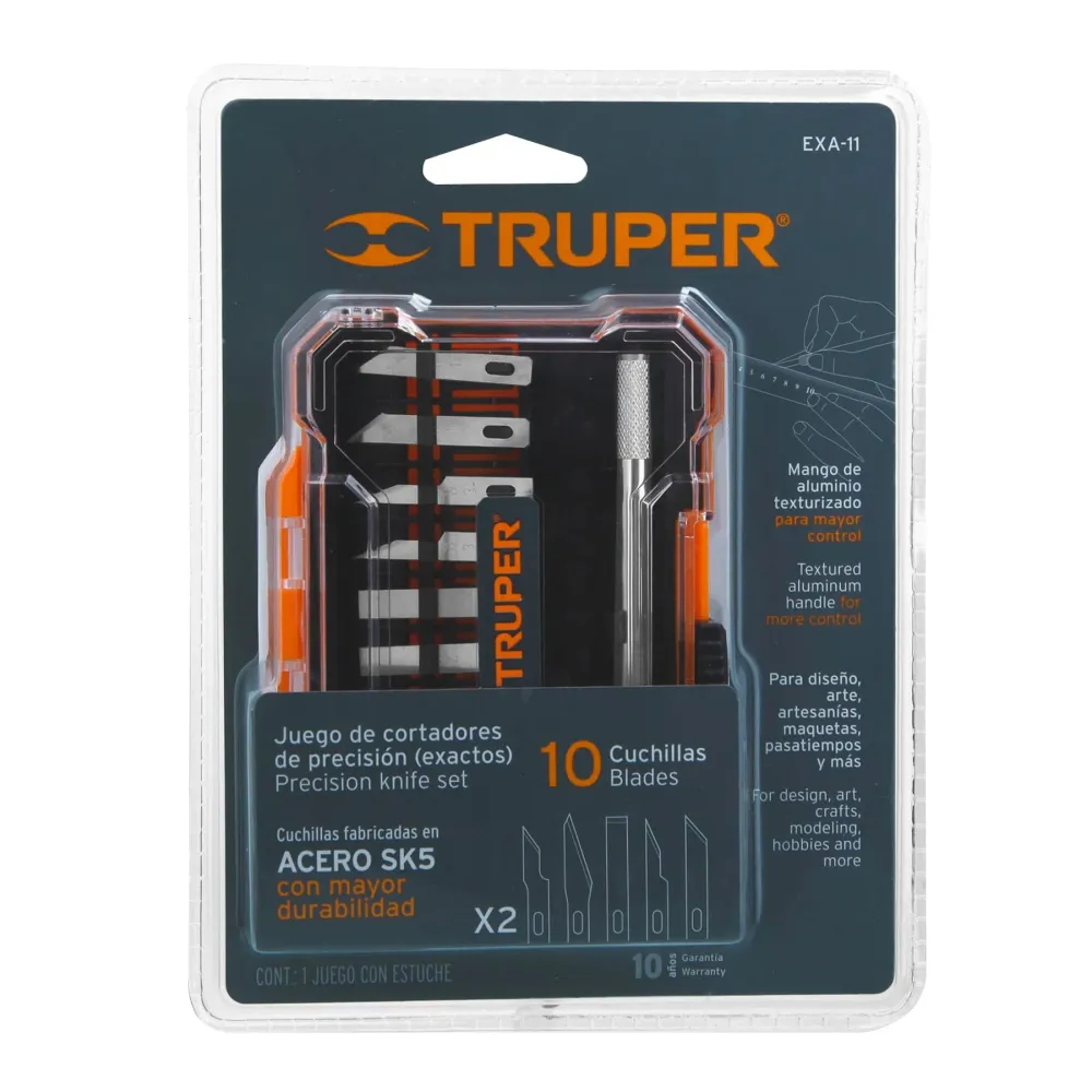 Juego de exactos profesional con 13 cuchillas,estuche,Truper
