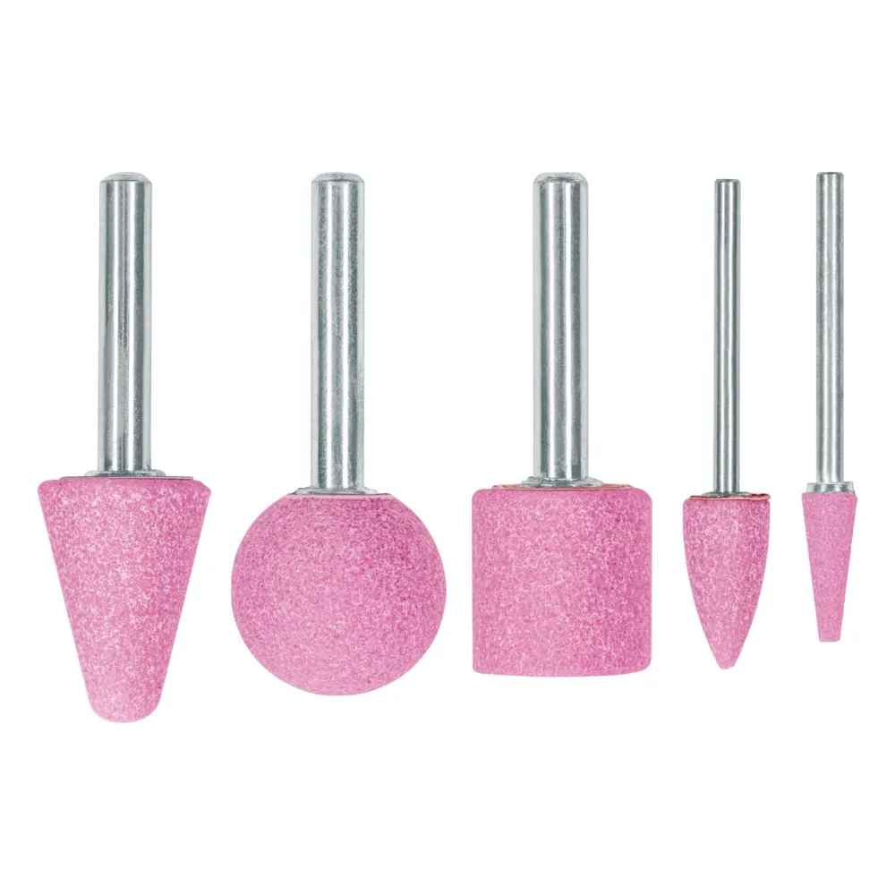 Juego de 5 piedras montadas zanco 1/4" y 1/8",uso general Truper