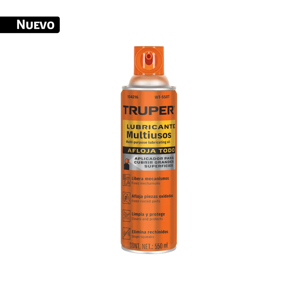 Lubricante multiusos aerosol para grandes superficies 550 ml Truper