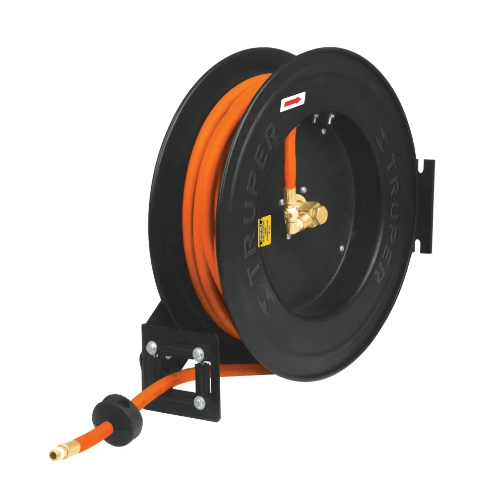 Manguera De Hule De 3/8", 15 m Con Carrete Retráctil, Truper