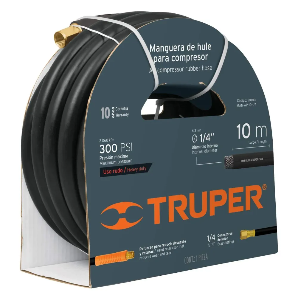 Manguera De Hule Para Compresor, 10 m, 3/8", Truper