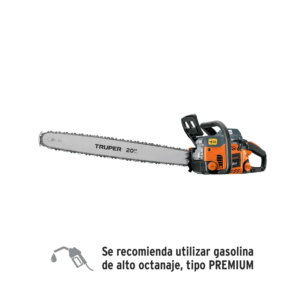 Motosierra 50 cc gasolina con barra de 20", Truper