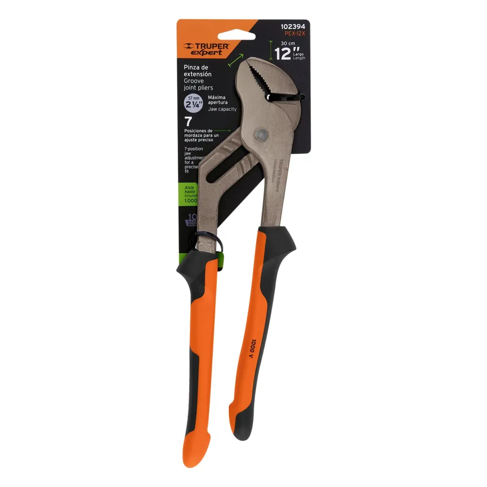 Pinzas de extensión 12" mango Comfort Grip, Truper Expert