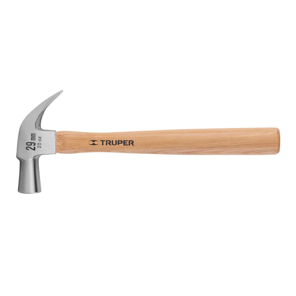 Truper MAC-29 Martillo cabeza cónica 29 mm uñ curva, mango madera