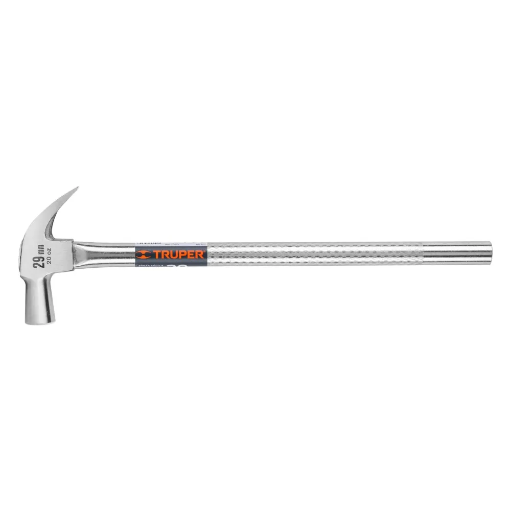 Truper MAC-29T Martillo cabeza cónica 29 mm uñ curva, mango tubular
