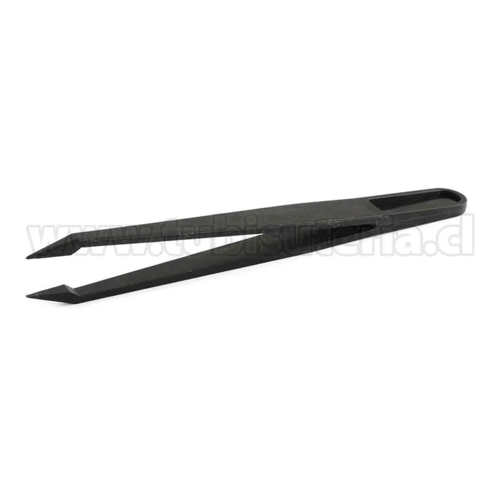 Pinza puntiaguda de punta plana de plástico color negro, suministro de fabricación. TuBisuteria®