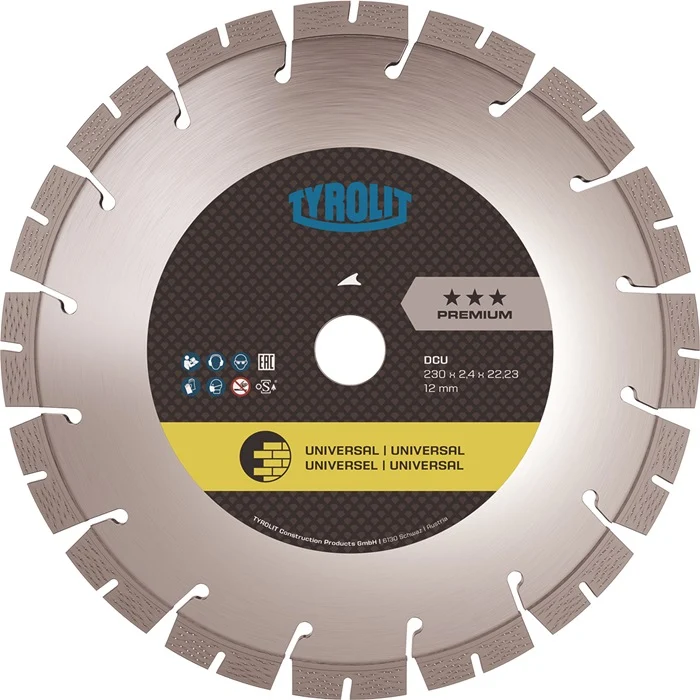 Disco de corte diamantado TYROLIT DCU Premium Ø 230 mm agujero 22,23 mm ( 4000845042 )